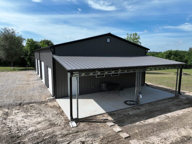 30x60 Storage Metal Building with Side Garage Doors in Weatherford, TX.