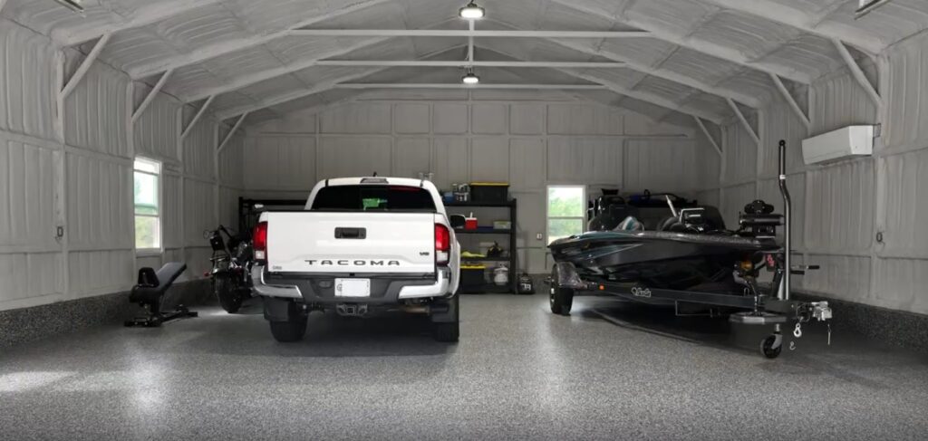 30x40 Black and Grey Steel Garage in Nacogdoches, TX